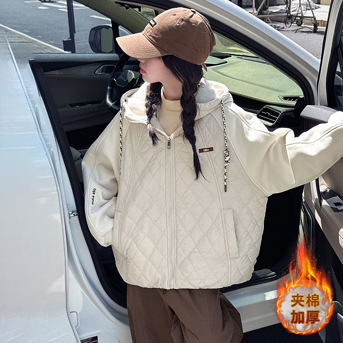 女童外套秋冬款洋气夹棉加厚棉服