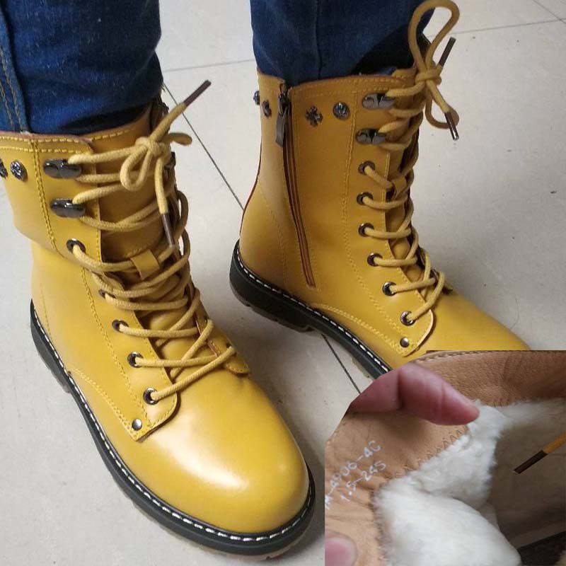 女棉鞋羊毛雪地棉靴　3515强人大童学生真皮棉鞋女生羊毛靴正品