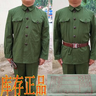 库存老式军装陆65式的确良正品胶木扣套装　65士兵78涤良军装夏装
