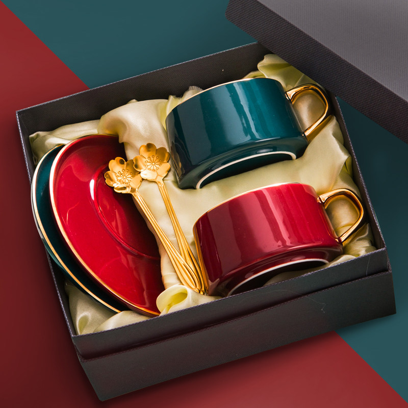 咖啡杯碟欧式小奢华陶瓷精致套具现代轻奢单个高档4件套家用套装