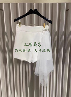 现货速发2022夏新款百搭网纱高腰短裤CWC2121078