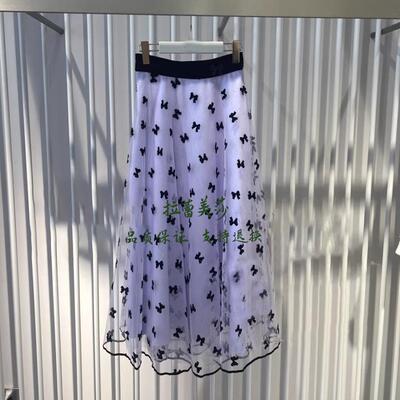 现货速发2024秋新款蝴蝶结网纱半身长裙CLA3074510