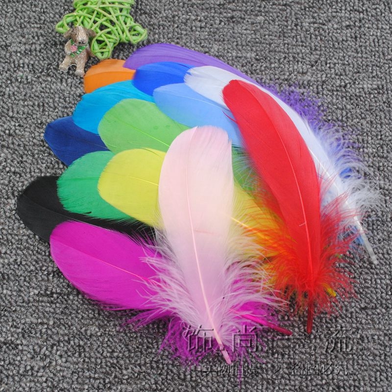 印第安继承者们捕梦网diy饰品材料辅料彩色羽毛软大飘鹅毛50根/包