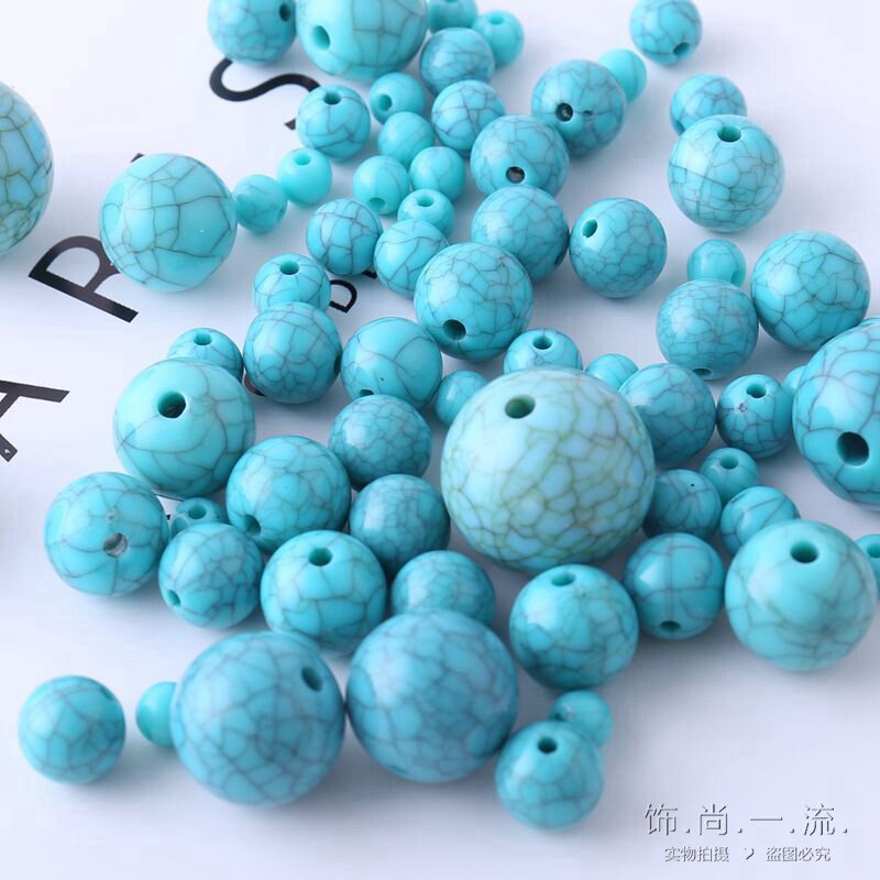 DIY手工串珠子亚克力仿绿松石珠子 散珠成人手链项链编制塑料珠子