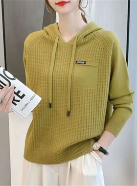 纯色连帽卫衣女2025春秋新款