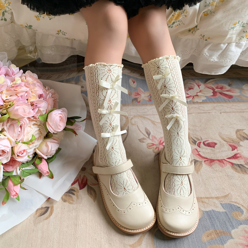 女童洛丽塔中筒袜夏季蕾丝袜子