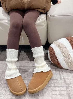 女童堆堆袜套短款腿套白色亮片袜套秋冬宝宝中高筒袜雪地靴袜子冬