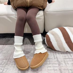 女童堆堆袜套短款腿套白色亮片袜套秋冬宝宝中高筒袜雪地靴袜子冬