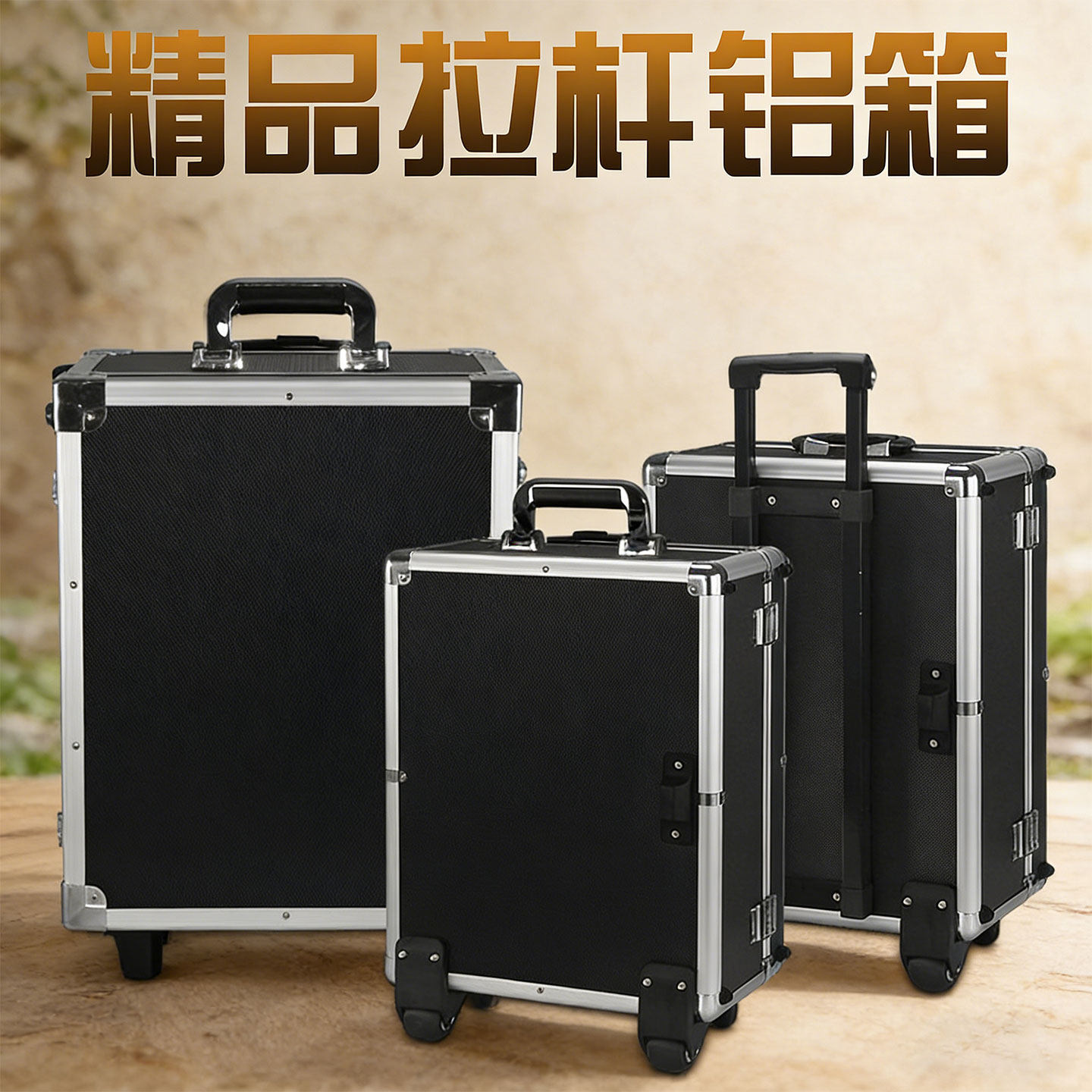 定做铝合金工具箱收纳箱拉杆式
