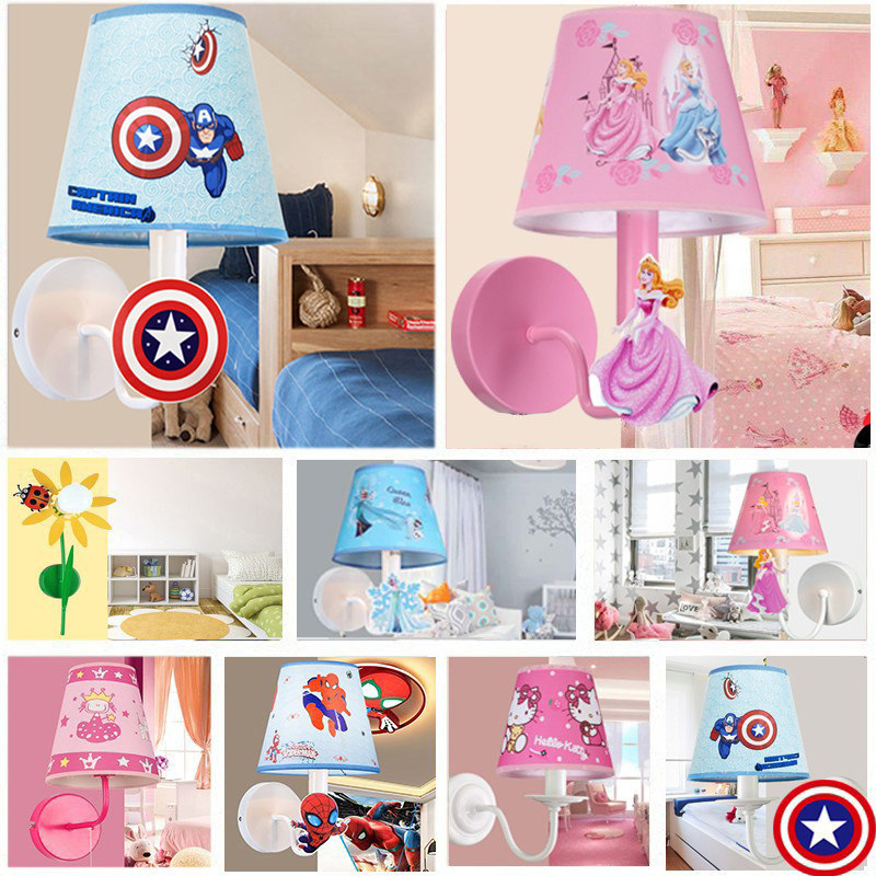 儿童房卧室床头壁灯创意卡通美式现代简约北欧田园男孩女孩具灯,家装灯饰光源,壁灯,淘宝优惠券,粉丝福利购,淘宝优惠卷