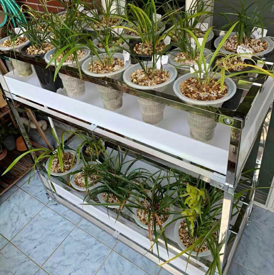 加厚可调节304不锈钢花架配整体排水托盘兰花架定制整体排水兰架