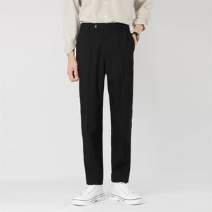 宽松高级垂坠感休闲西裤 黑色直筒裤 男士 西装 秋冬 裤 男长裤 子男款