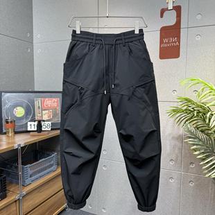 男士 潮流百搭抽绳束脚裤 户外速干裤 新款 裤 休闲裤 痞帅工装 夏季 美式