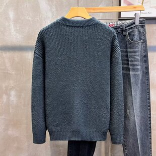 日系重磅毛衣男秋冬季宽松保暖粗线半高领针织衫打底宽松卫衣外套