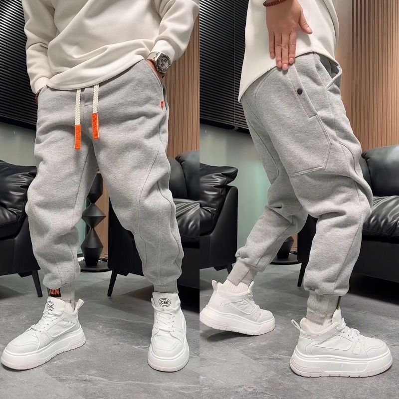 秋冬保暖休闲束脚裤男时尚结构百搭舒适潮牌运动休闲加厚卫裤