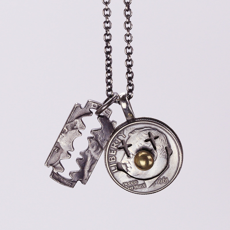 牛钝原创设计nw罗斯福笑脸项链