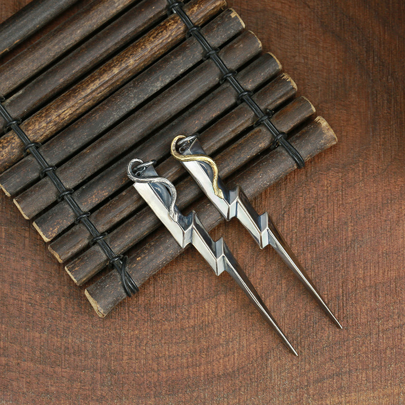 co文野荣治l号闪电蛇吊坠18k金蛇s925纯银