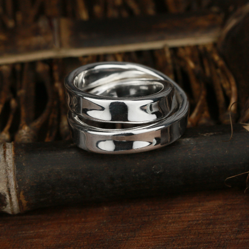 牛钝精工 werkstatt munchen缠绕粗双环戒指手工925纯银潮男潮女