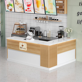 奶茶店吧台收银台前台接待台店铺小型服装 店便利店简约现代柜台