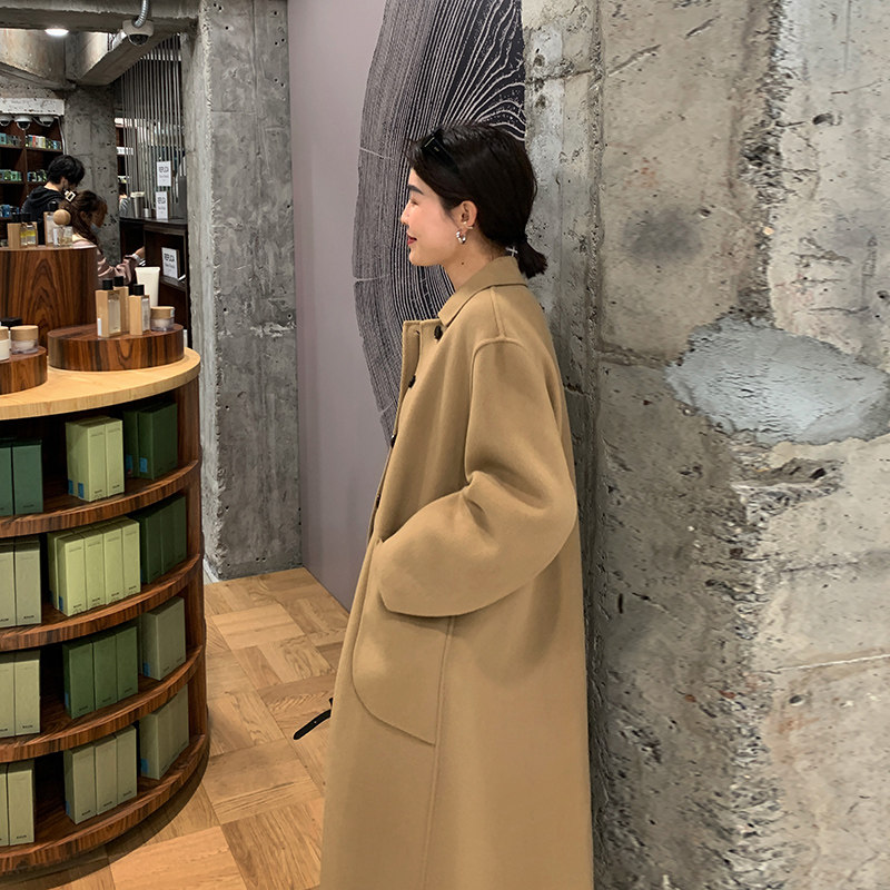 驼色双面羊绒大衣女2023新款宽松中长款羊毛毛呢外套,女装/女士精品,毛呢外套,淘宝优惠券,粉丝福利购,淘宝优惠卷