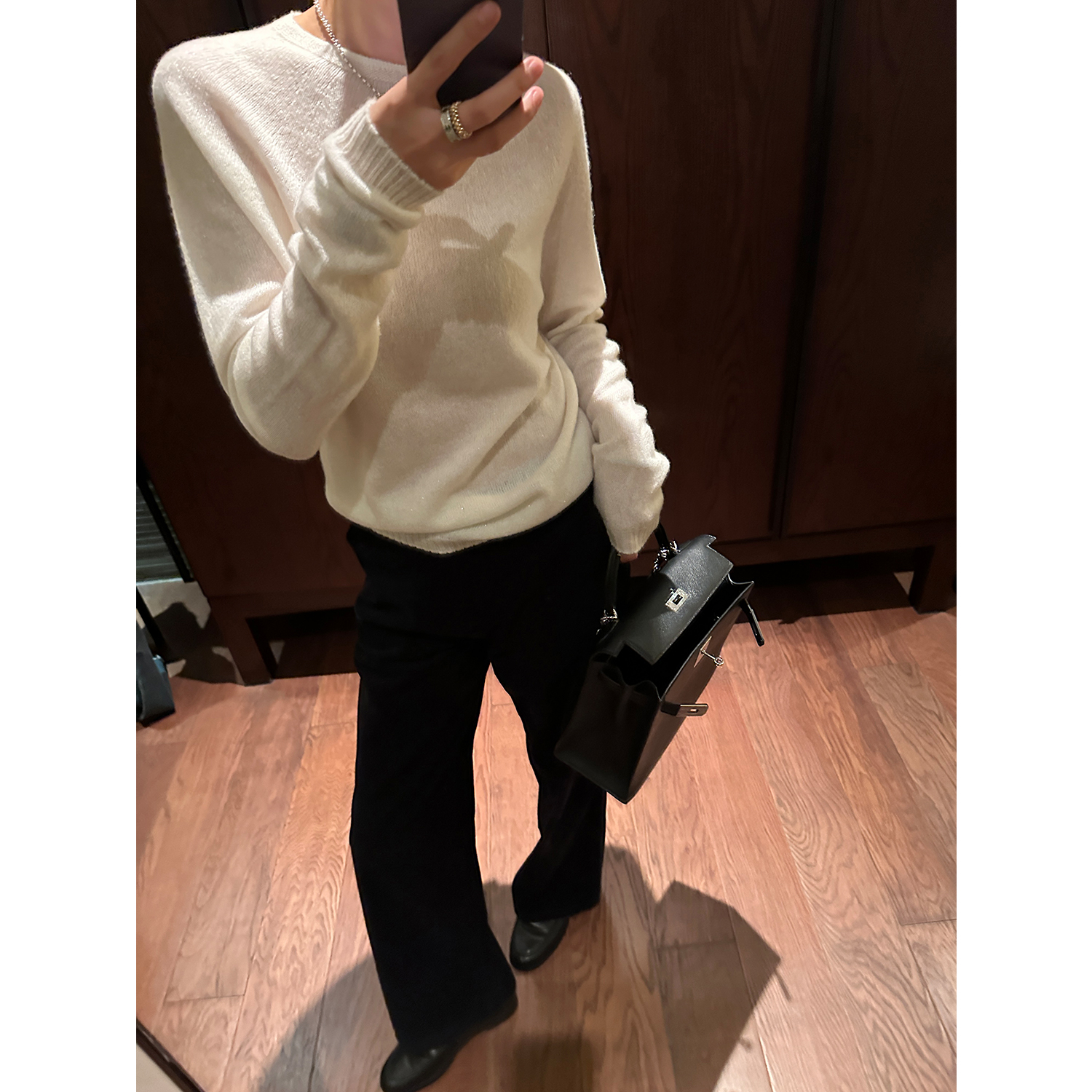 山羊绒金银丝V领/圆领毛衣