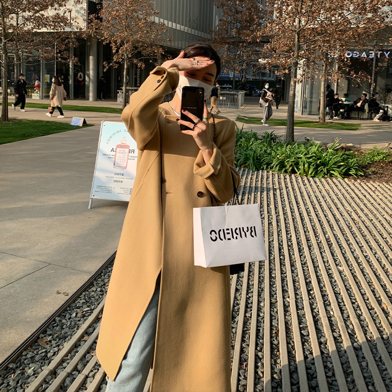 【现货特价】双面羊绒大衣女冬新款高端中长款气质双排扣毛呢外套,女装/女士精品,毛呢外套,淘宝优惠券,粉丝福利购,淘宝优惠卷