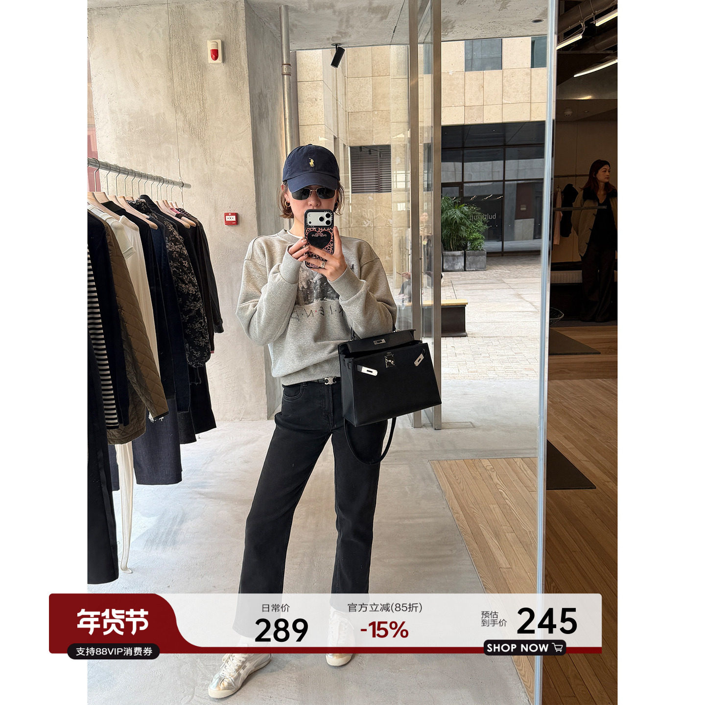 YANGLE_灰色卫衣女2025年冬季新款美式宽松做旧印花抓绒加厚外套,女装/女士精品,卫衣/绒衫,淘宝优惠券,粉丝福利购,淘宝优惠卷