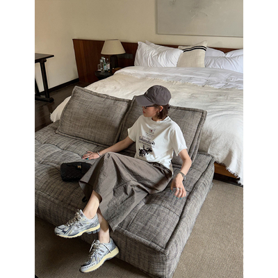 宽松直筒休闲开叉半身裙