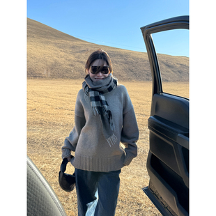 【断码清仓】YANGLE_重磅羊毛定纺慵懒宽松毛衣