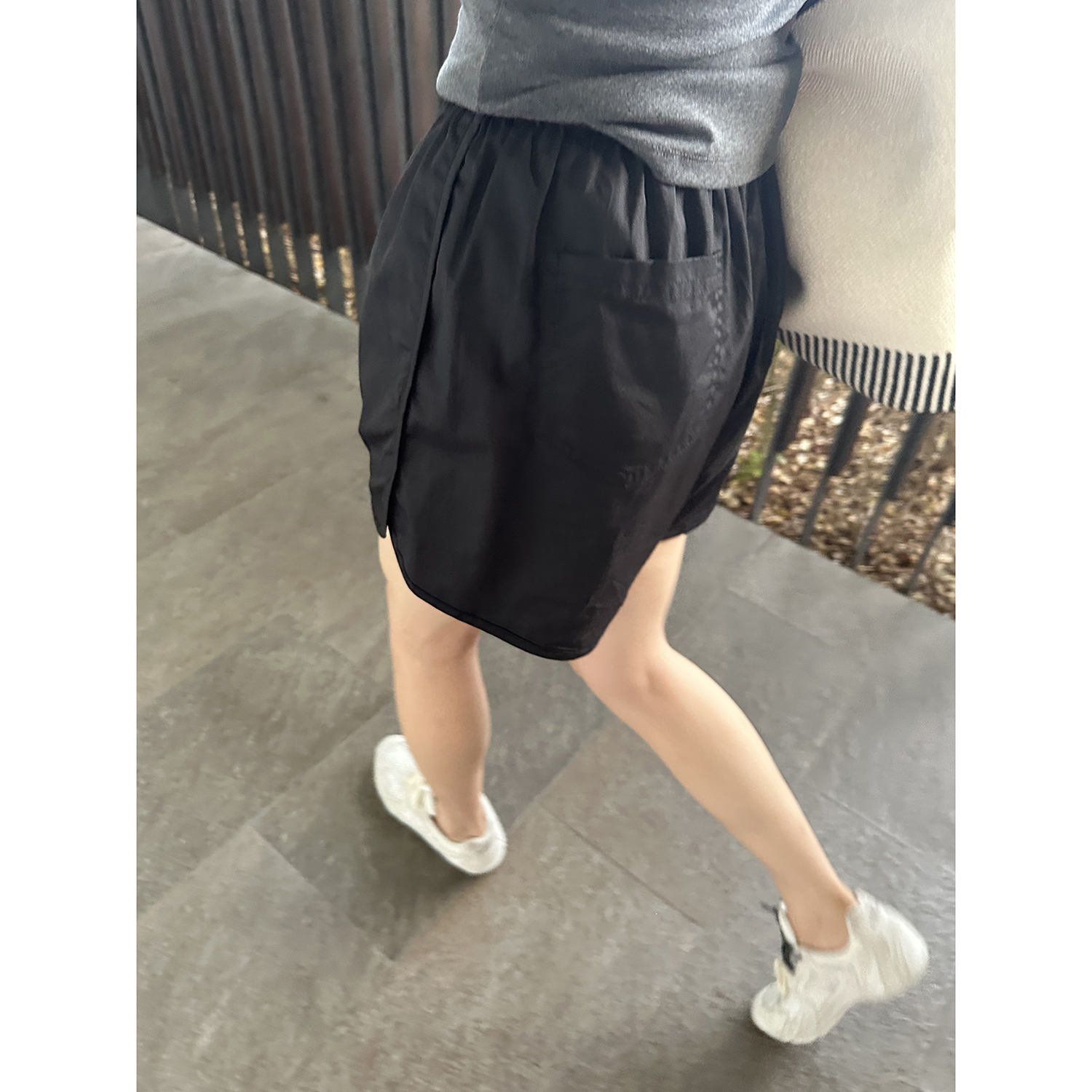 YANGLE_运动短裤女款春季2025新款宽松高腰松紧腰轻薄休闲阔腿裤