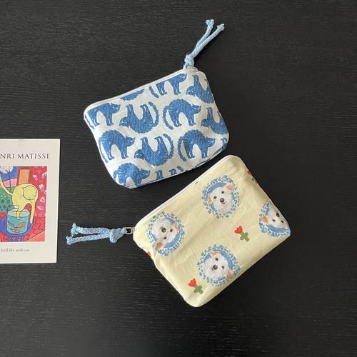 日系小众慵懒小狗帆布包