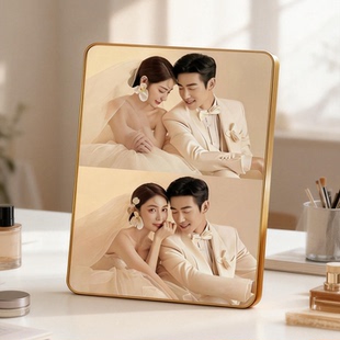 定制情侣婚纱照相框摆台全家福洗照片加打印带相片结婚照打印