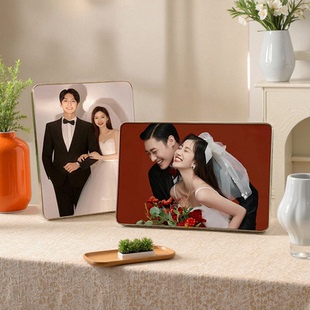 定制婚纱照结婚照相框摆台照片打印加框洗相片做成高级感小桌摆