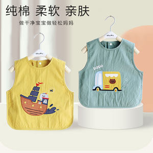 宝宝吃饭围兜幼儿园罩衣儿童围裙无袖婴儿防水饭兜夏薄款阿喜和悦