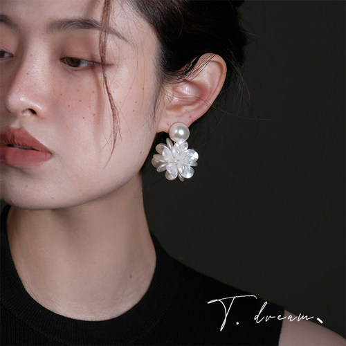 nicedream法式白绣球花耳环