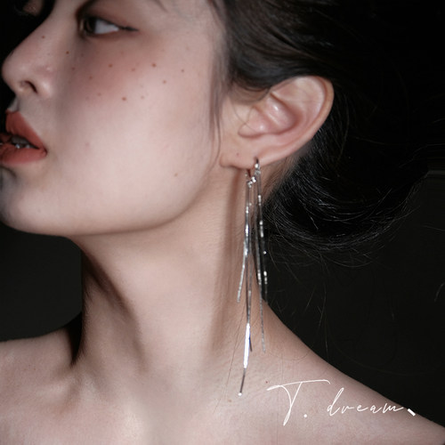 nicedream灵动仙女银色流苏耳环