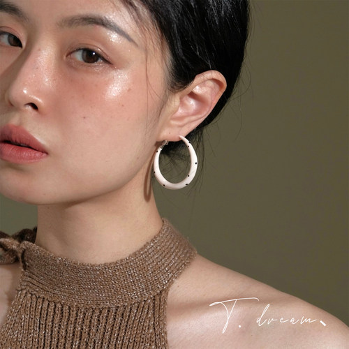 Nicedream法式复古波点圈圈耳环