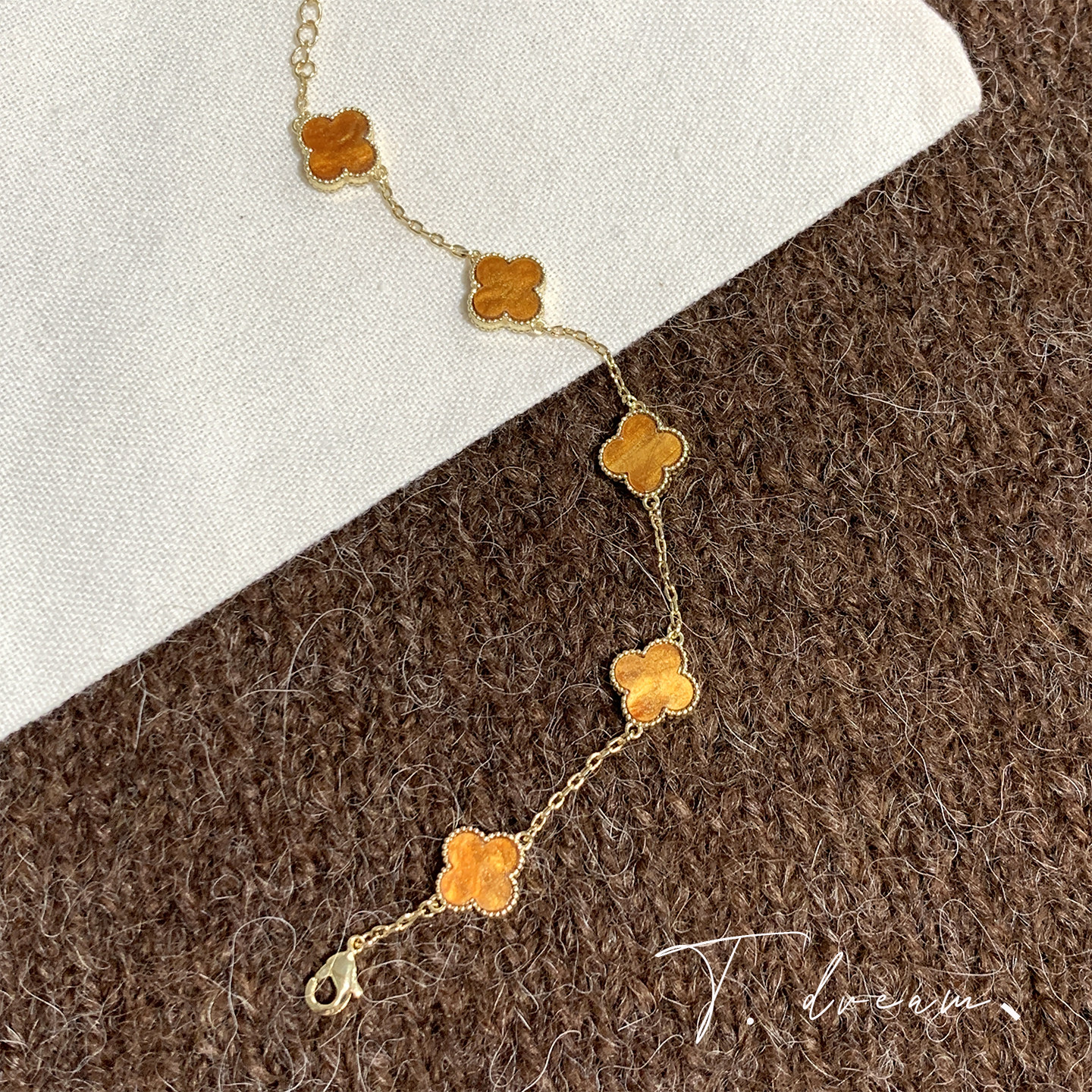 《金色花蔓》四叶草手链女轻奢小众设计高级感送闺蜜2026新款手串