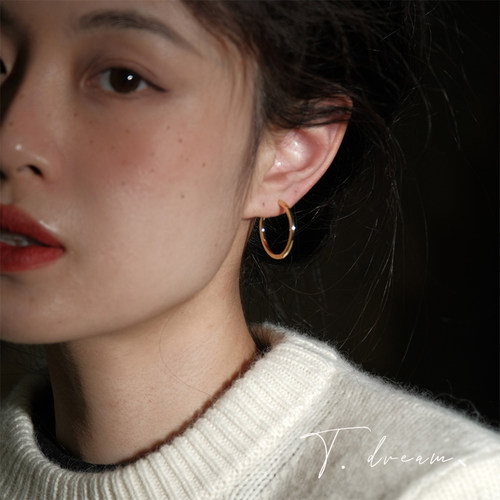 nicedream法式小素圈百搭耳环