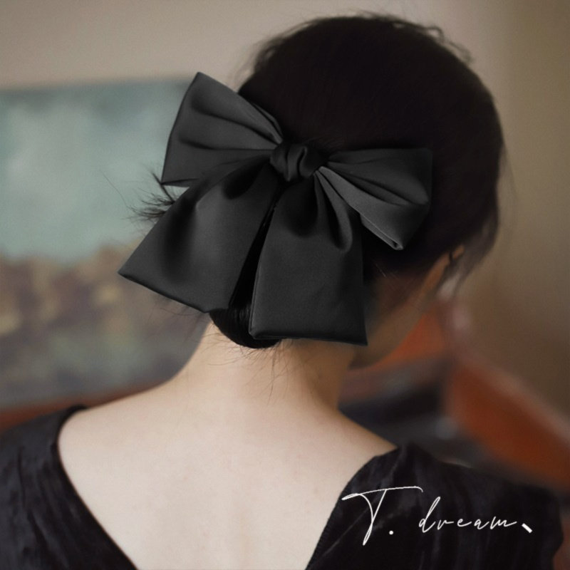 黑色大蝴蝶结飘带发夹