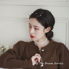 世家小姐》仲夏夜之梦高级感珍珠细发箍网红新款vintage仙女森系