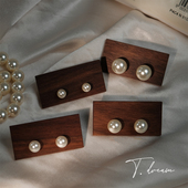 施家珍珠耳钉ins博主fever同款 浪漫主义 复古港风强光爆亮甜美