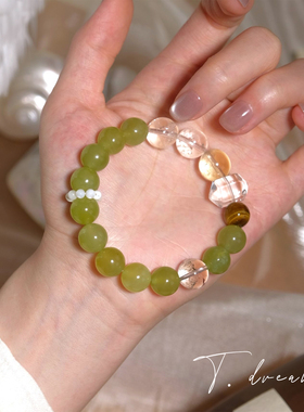 nicedream原创玉石水晶青提手串