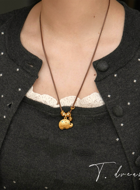 nicedream沙金墩墩象皮绳毛衣链