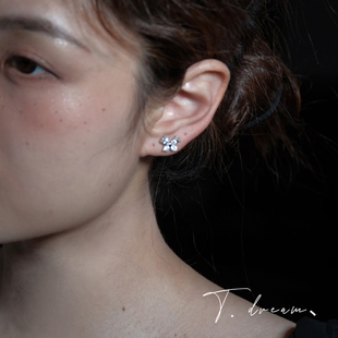 小巧锆石蝴蝶耳钉女小众设计高级耳饰耳环耳坠2026新款 小小只