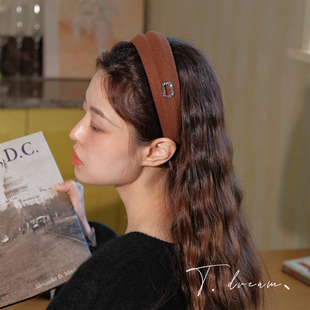 复古宽边发箍发带高级感气质港风头箍发饰2025新款 赫本美学