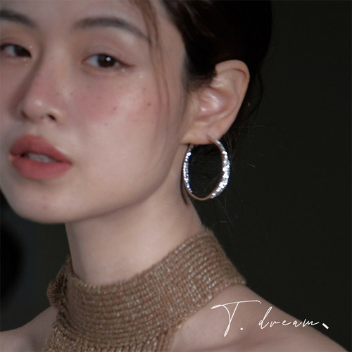 nicedream法式锆石超闪圈圈耳环