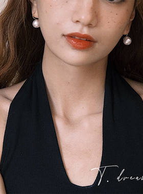 《珍珠港》ins博主fever同款法式耳钉耳坠复古港风强光耳环高级感