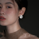 耳饰耳钉 简约珍珠磨砂银耳环小众设计感高级2026新款 空谷回响