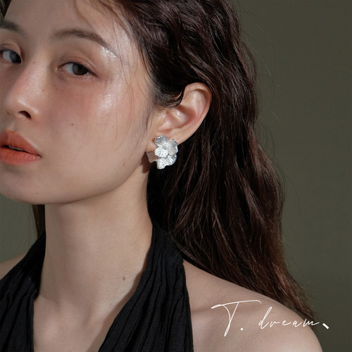nicedream雾面高级感花朵耳环